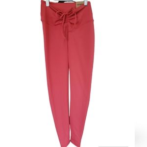 NWT Victoria's Secret Pink Coral Adjustable Waist Ruched Leggings Size S